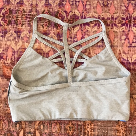 Victoria Secret Pink striped razer back sports bra sz Medium - Picture 4 of 5